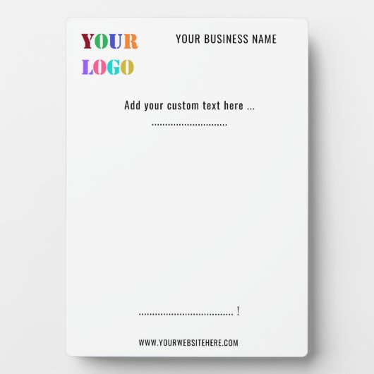 Aangepaste Logo en tekst op maat Fotoplaat (voorkant)