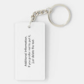 Aangepaste Logo en tekst op wit Sleutelhanger (achterkant)