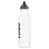 Aangepaste Logo en tekst op wit Waterfles (Rechts)