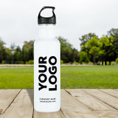 Aangepaste Logo en tekst op wit Waterfles