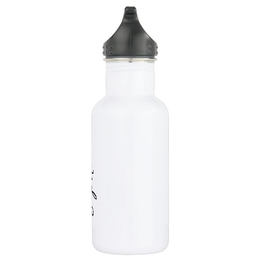 Aangepaste Logo en tekst op zwart Waterfles (Rechts)