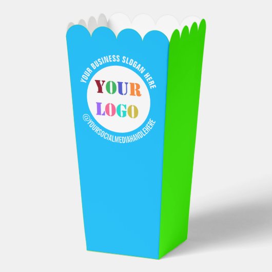 Aangepaste Logo en tekst Popcorn Box Uw kleuren Bedankdoosjes (Achterkant)