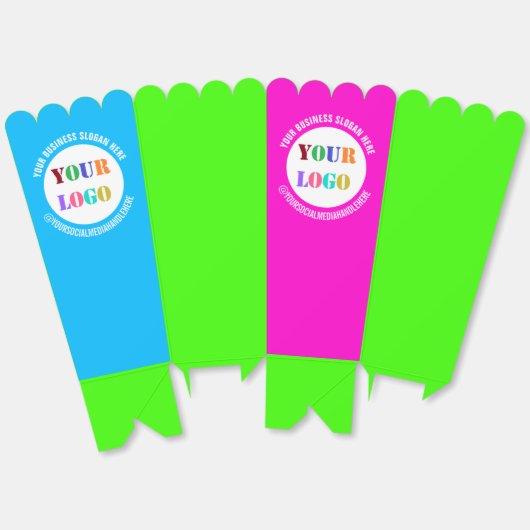 Aangepaste Logo en tekst Popcorn Box Uw kleuren Bedankdoosjes (Ongevouwen)