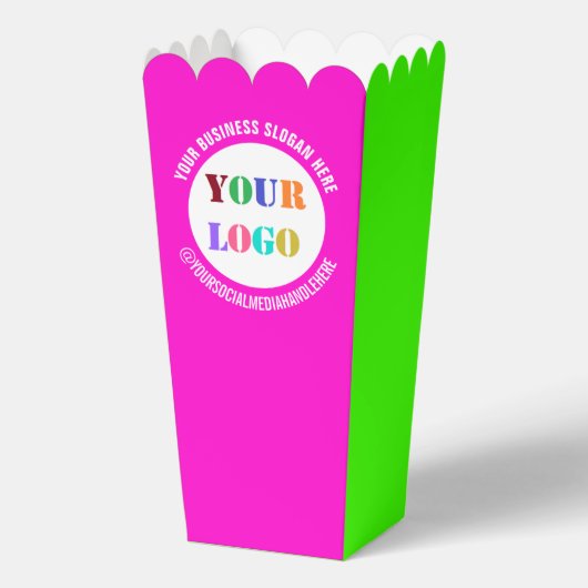 Aangepaste Logo en tekst Popcorn Box Uw kleuren Bedankdoosjes (Voorkant)