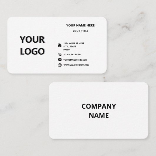 Aangepaste Logo en tekst Professioneel Visitekaart Visitekaartje (Voorkant / Achterkant)