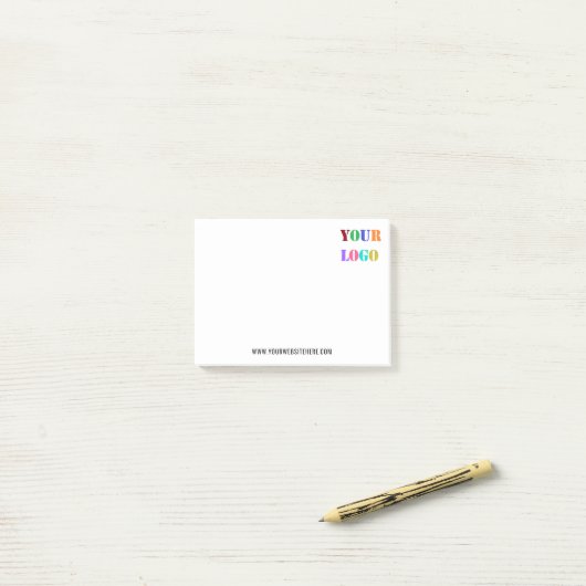 Aangepaste Logo en tekst promotioneel Modern bedri Post-it® Notes (Op bureau)