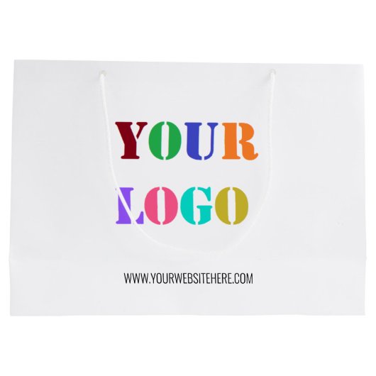 Aangepaste Logo en tekst promotionele zakelijke ge Groot Cadeauzakje (Achterkant)
