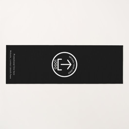 Aangepaste Logo en Tekst Promotionele Zwart Wit Yogamat (Voorkant (horizontaal))