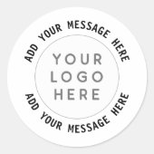 Aangepaste Logo en tekst Ronde Sticker (Voorkant)