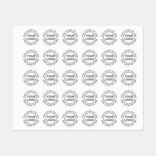 Aangepaste logo en tekst ronde stof kleding labels (Vel)