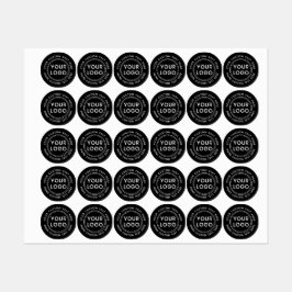 Aangepaste logo en tekst ronde zwarte stof kleding labels