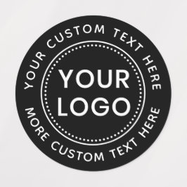Aangepaste logo en tekst ronde zwarte stof kleding labels