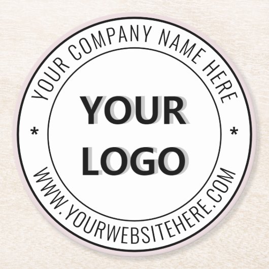 Aangepaste Logo en tekst - Speciale acties voor be Ronde Kartonnen Onderzetter (Voorkant)