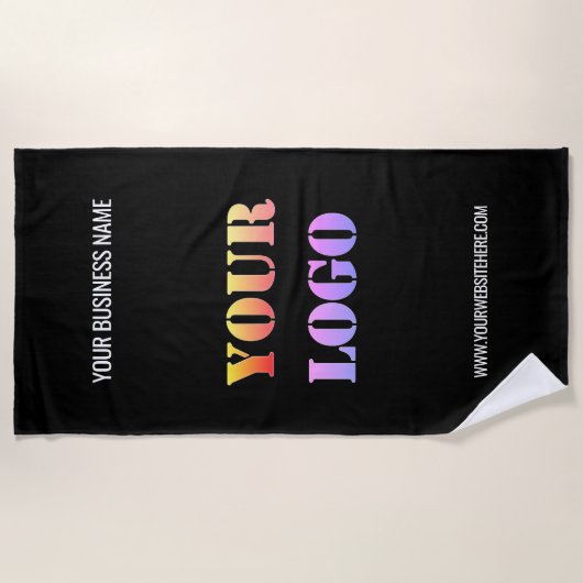 Aangepaste Logo en tekst strandhanddoek - Kies kle Strandlaken (Voorkant)
