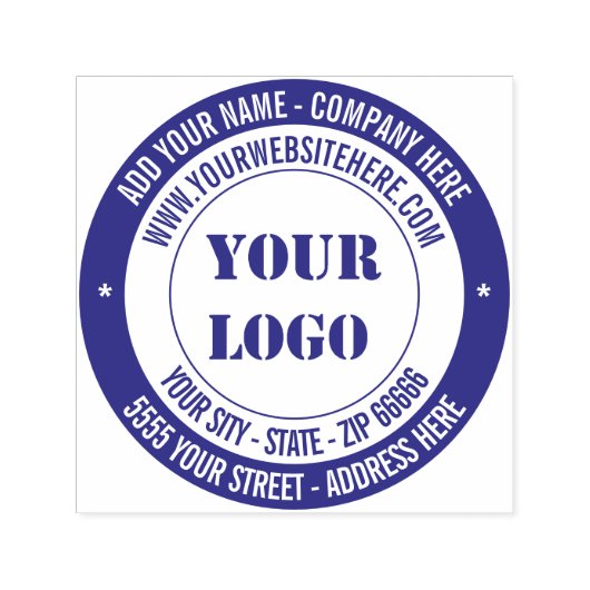 Aangepaste Logo en tekst Uw adres Ronde stempel (Design)