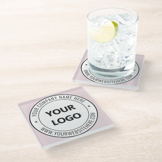 Aangepaste Logo en tekst uw zakelijke glas Onderze Glazen Onderzetter (Schuin)