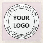 Aangepaste Logo en tekst uw zakelijke glas Onderze Glazen Onderzetter (Voorkant)