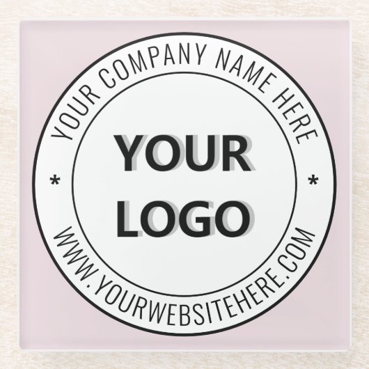 Aangepaste Logo en tekst uw zakelijke glas Onderze Glazen Onderzetter (Voorkant)
