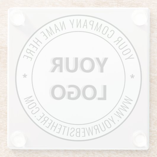 Aangepaste Logo en tekst uw zakelijke glas Onderze Glazen Onderzetter (Achterkant)