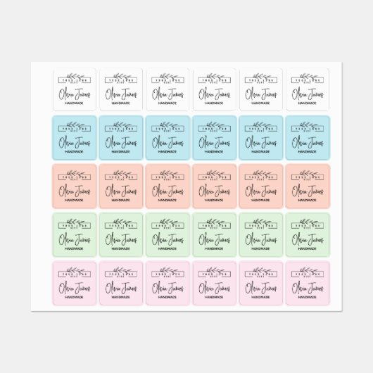 Aangepaste logo en tekst vierkante stof kleding labels (Vel)