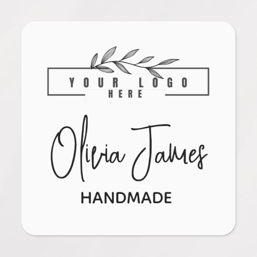 Aangepaste logo en tekst vierkante stof kleding labels (Design 1)