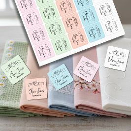 Aangepaste logo en tekst vierkante stof kleding labels