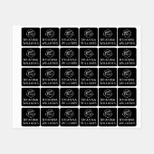 Aangepaste logo en tekst vierkante zwarte stof kle labels (Vel)