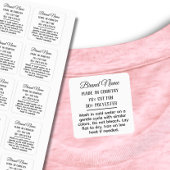 Aangepaste logo en tekst vierkante zwarte stof kle labels