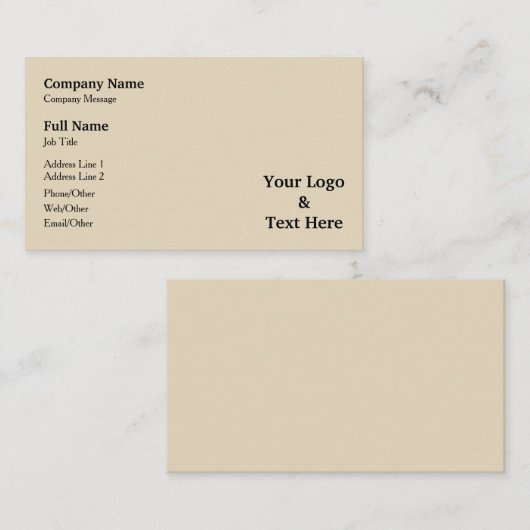 Aangepaste Logo en tekst Visitekaartje (Voorkant / Achterkant)