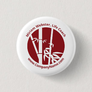Aangepaste Logo en tekst voor rode en witte ronde  Ronde Button 3,2 Cm
