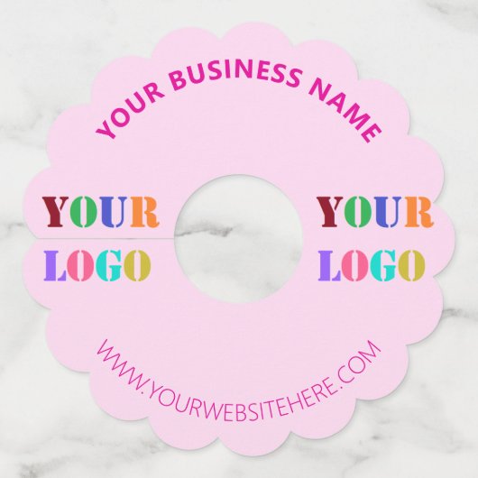 Aangepaste Logo en Tekst Wijnglas Label Kies Kleur (Voorkant)