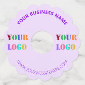 Aangepaste Logo en Tekst Wijnglas Label Kies Kleur (Achterkant)