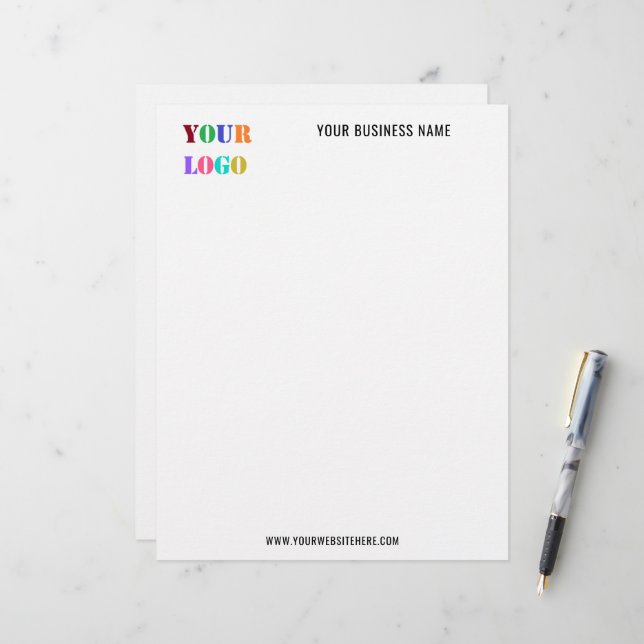 Aangepaste Logo en tekst Zakelijke briefhoofd voor (Voorkant / Achterkant in situ)