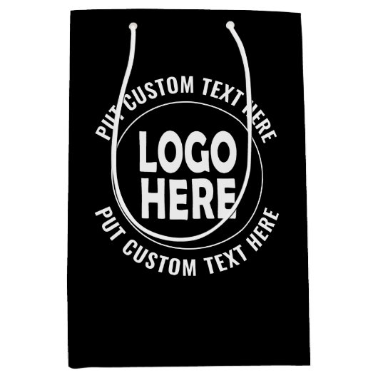 Aangepaste logo en tekst zakelijke promotionele mi medium cadeauzakje (Voorkant)