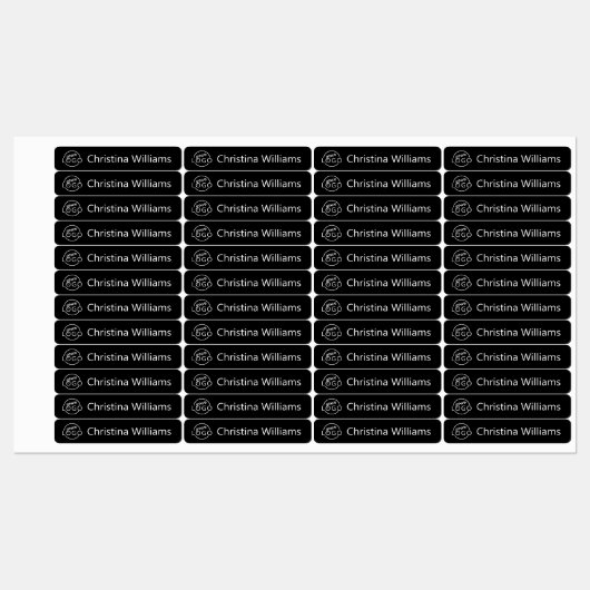 Aangepaste logo en tekst zwarte stof kleding labels (Vel)