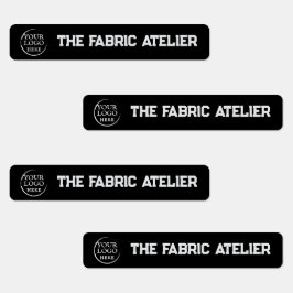Aangepaste Logo en tekst Zwarte stof Kledinglabels Labels