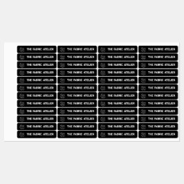 Aangepaste logo en tekst Zwarte stof kledinglabels Labels