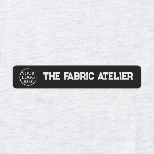 Aangepaste Logo en tekst Zwarte stof Kledinglabels Labels (Design 2)