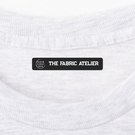 Aangepaste Logo en tekst Zwarte stof Kledinglabels Labels (Aangebracht)