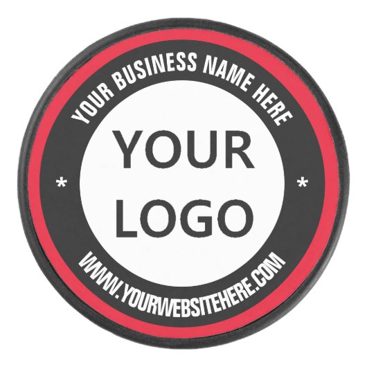 Aangepaste Logo- en tekstafel - Uw kleuren Hockey Puck (Voorkant)