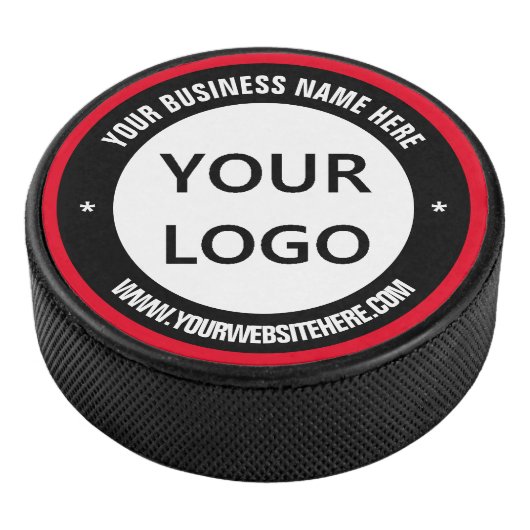 Aangepaste Logo- en tekstafel - Uw kleuren Hockey Puck (3/4)