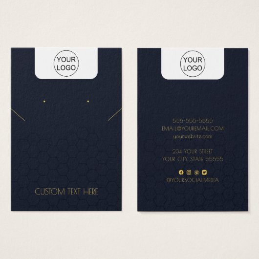 Aangepaste Logo- en tekstkaart voor Ketting dat Di Visitekaartje (Voorkant /achterkant)