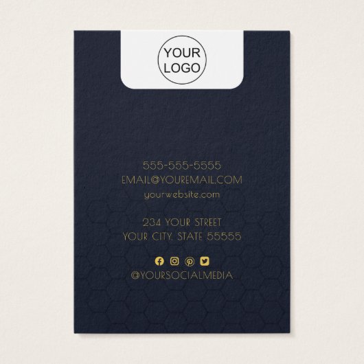 Aangepaste Logo- en tekstkaart voor Ketting dat Di Visitekaartje (Achterkant)