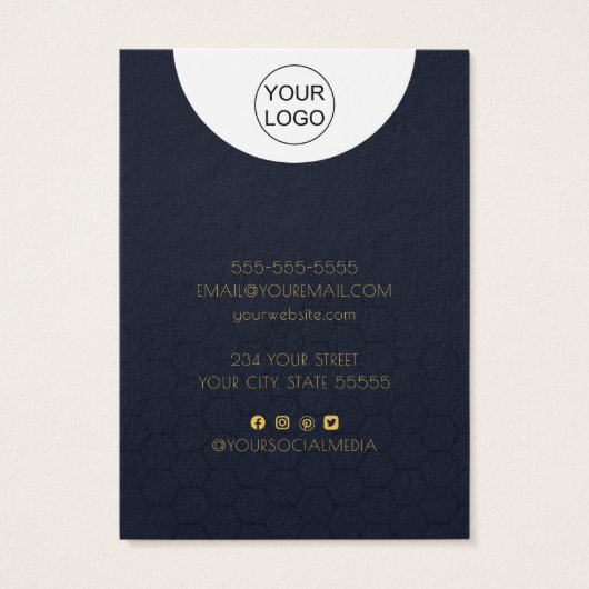 Aangepaste Logo- en tekstkaart voor Ketting dat Di Visitekaartje (Achterkant)