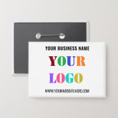 Aangepaste Logo en Tekstnaam Business Button Sjabl (Voorkant / Achterkant)
