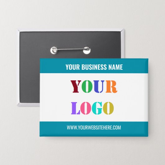 Aangepaste Logo en Tekstnaam Business Button Sjabl (Voorkant / Achterkant)