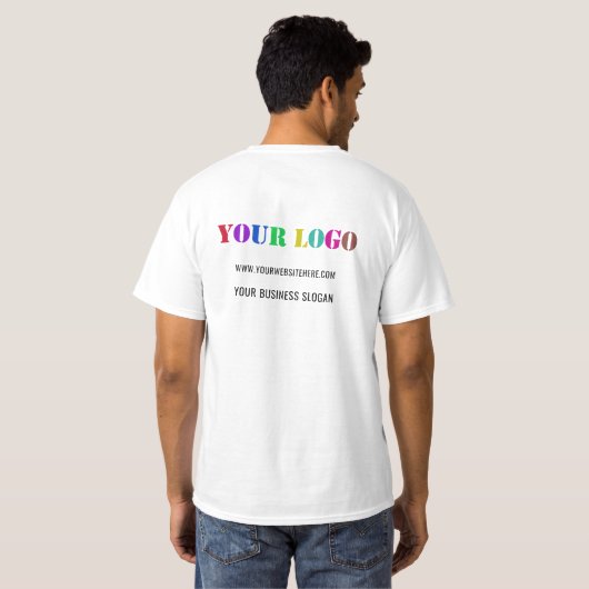 Aangepaste Logo- en tekstpromotieonderneming T-shi T-shirt (Achterkant volledig)