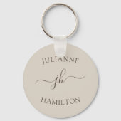 Aangepaste Logo- en tekstpromotietan Sleutelhanger (Voorkant)