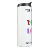 Aangepaste Logo- en tekstpromotietumbler Thermosbeker (Gedraaid links)