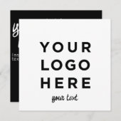 Aangepaste logo- en tekstscript-vierkant uitnodigi (Voorkant / Achterkant)